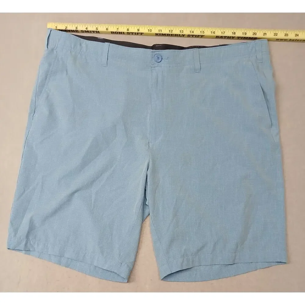 BCG (44W) Men's Blue Dri-Fit Plaid Golf Shorts